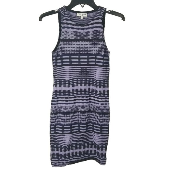 Opening Ceremony Y2K Bodycon Skater Dress Purple Aztec Stripe 2000s Style - Picture 9 of 16